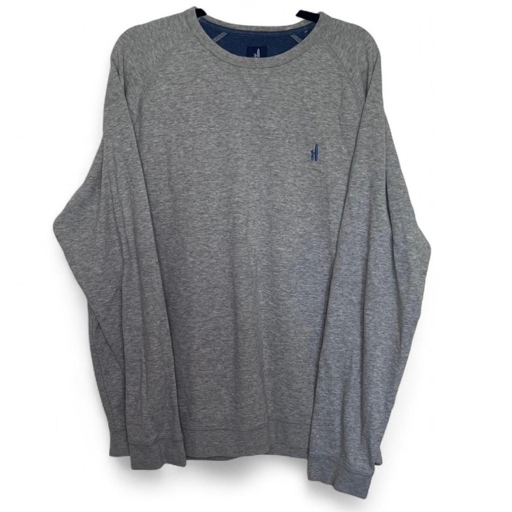 Johnnie-O Gray Crewneck Sweatshirt XL Cotton Blend Logo Pullover
